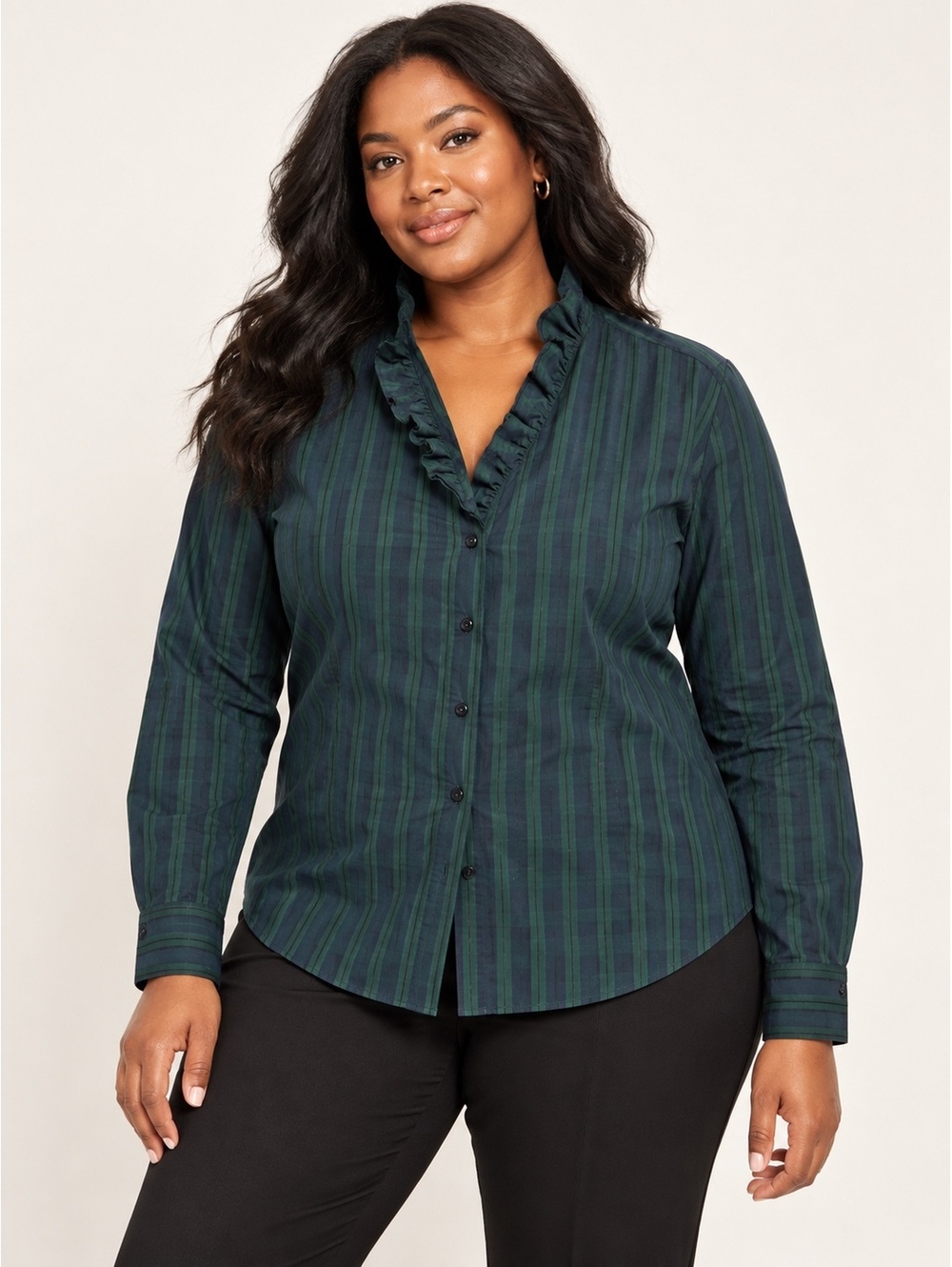 Brooks Brothers 1818 Women's Fitted Cotton Button-Up Shirt Size 14